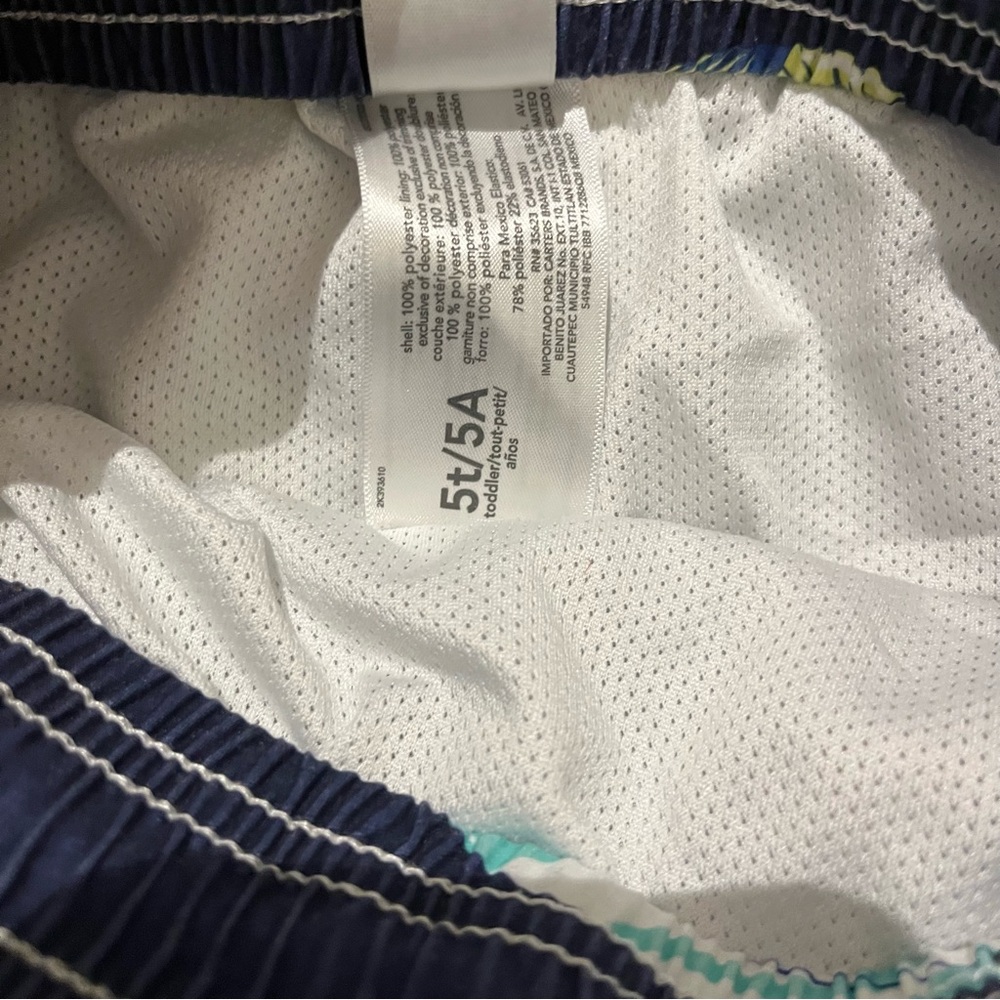 [3 for $15] CARTER’S Kids Swim Trunks - Navy with Multicolor Surfboards (5T) - Picture 4 of 4